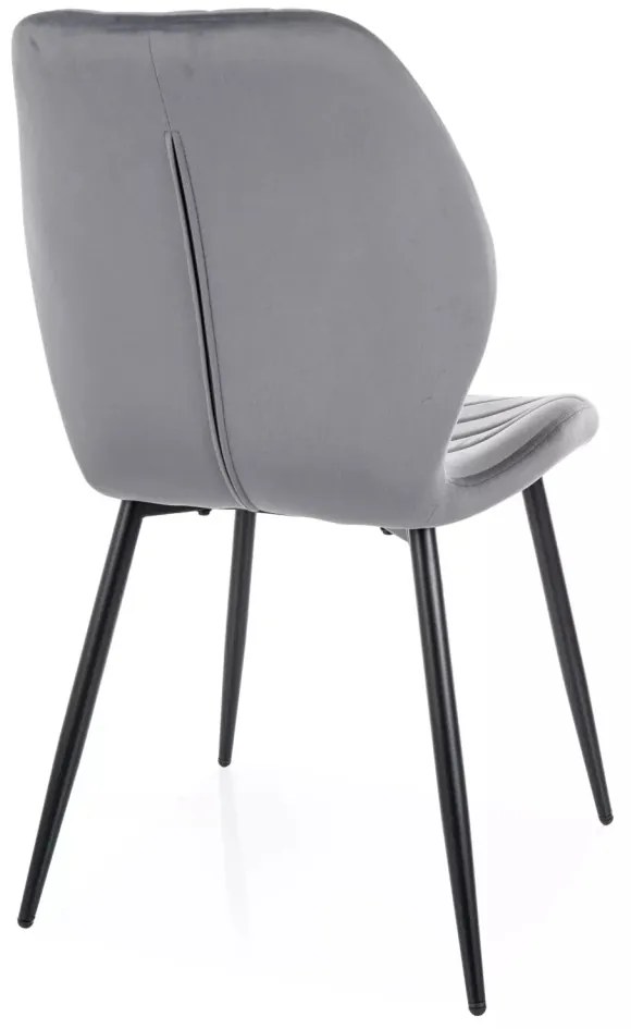 Scaun Mike velvet gri/negru Blu14