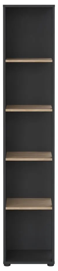 Bibliotecă gri antracit/cu aspect de lemn de stejar 41x205 cm Sign – Tvilum