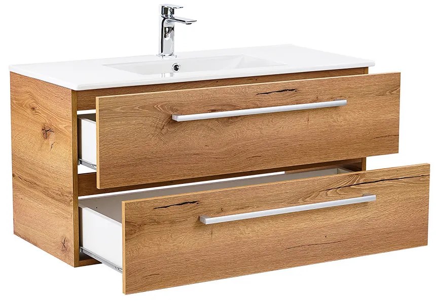 Dulap inferior Vario Clam 100 cu lavoar stejar-stejar