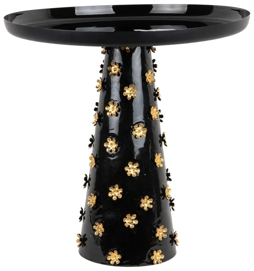 Măsuță auxiliară rotundă din metal ø 50 cm Golden Flowers – Leitmotiv