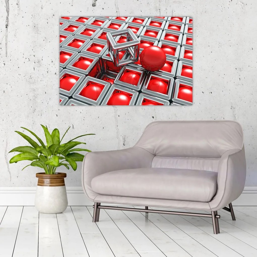 Tablou - Abstract metalic 3D (90x60 cm)