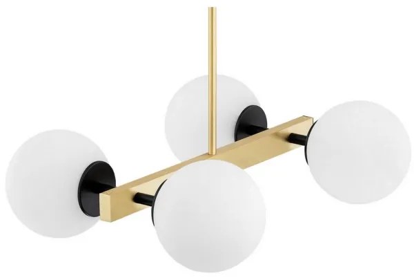 Lustră pe tijă FREEMONT 4xE27/15W/230V aurie/albă/neagră Argon 1767