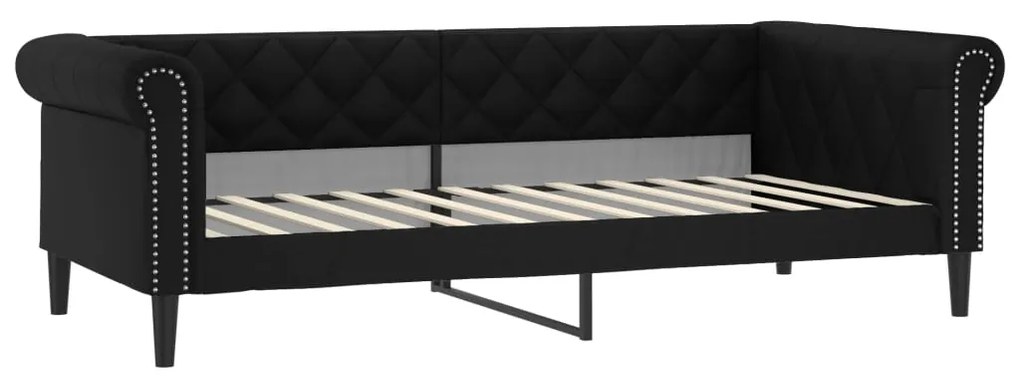 354230 vidaXL Cadru de pat, negru, 100x200 cm, piele ecologică