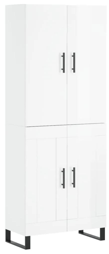 3195813 vidaXL Dulap înalt, alb extralucios, 69,5x34x180 cm, lemn compozit