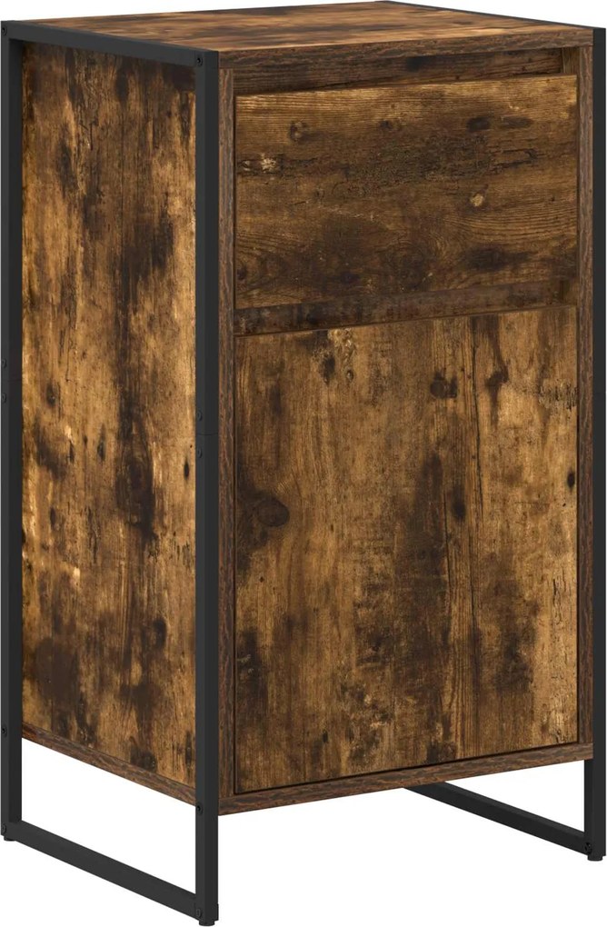 vidaXL Bufet cu sertar Stejar fumuriu 43 x 36 x 75,5 cm Lemn compozit