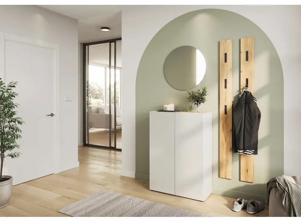 Set pentru hol alb cu aspect de lemn de stejar 104x200x33 cm Alviano – Germania