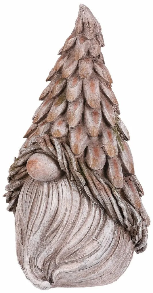 Decorațiune de grădină cap de pitic, gri, 24 x 21x 43 cm