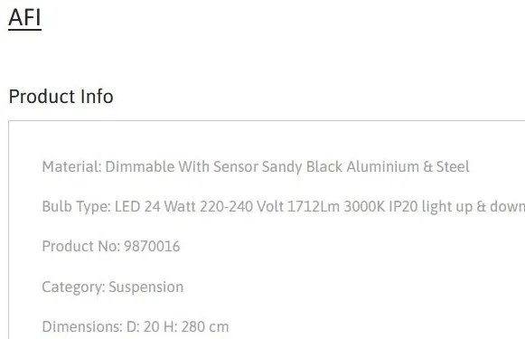 Lustra suspendata lumina ambientala LED AFI