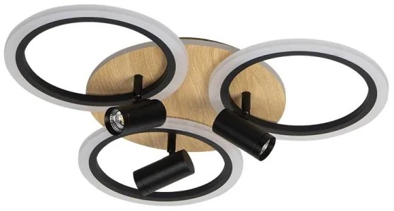 Plafonieră LED dimabilă LED/70W/230V 3000-6500K negru/maro + telecomandă