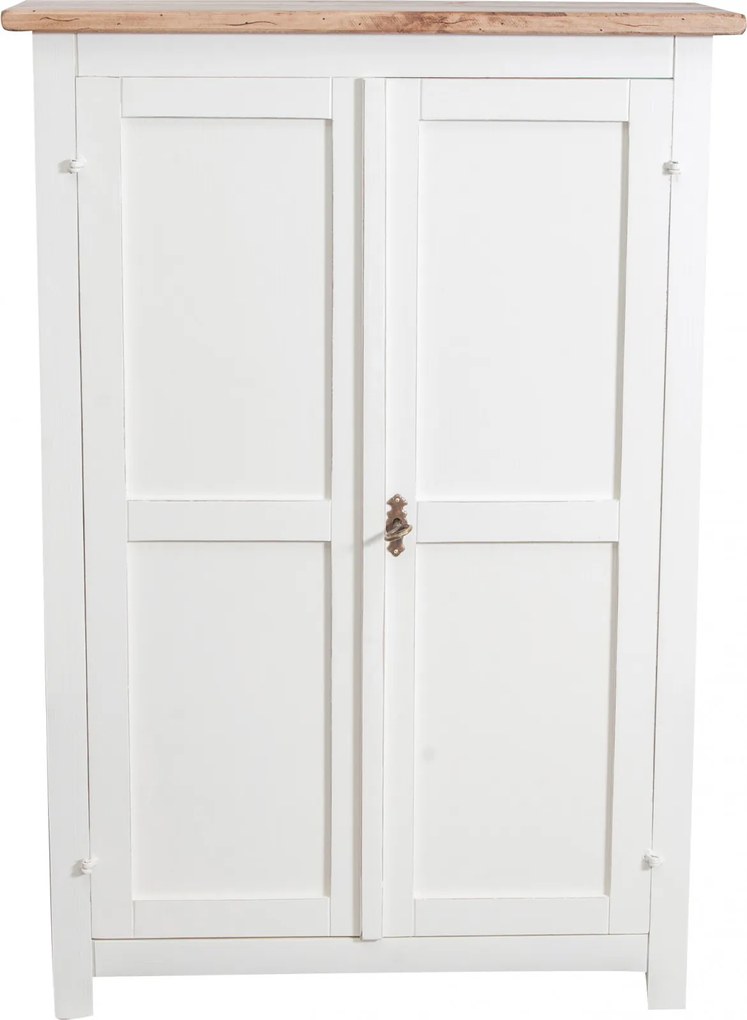 Dulap mic, L68 25 H98 cm, alb antic natur, lemn masiv