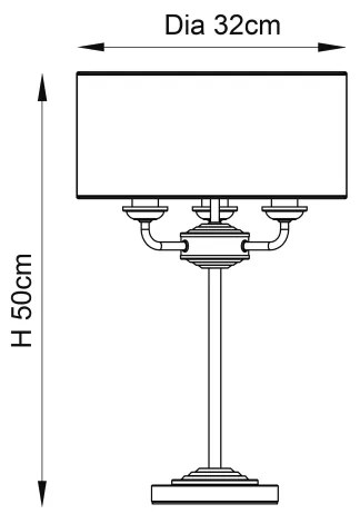 Lampă de masă Endon 94369 HIGHCLERE 3xE14/18W/230V bej/crom mat