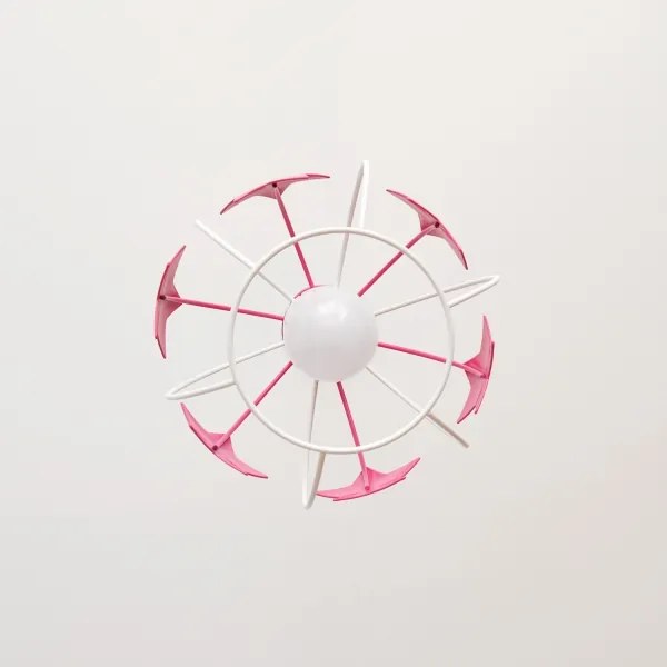 Lustră pe cablu pentru copii STARS 1xE27/15W/230V roz/alb