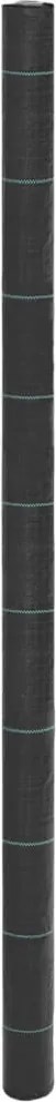 vidaXL Membrană antiburuieni, negru, 2x150 m, PP