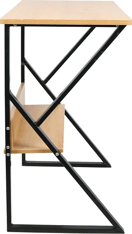 Birou cu raft, fag/negru, TARCAL 100