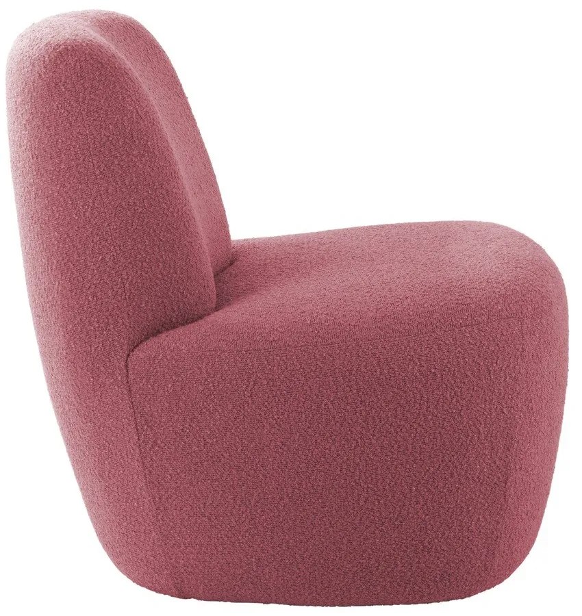 Fotoliu roz cu tapițerie din țesătură bouclé Ada – Leitmotiv