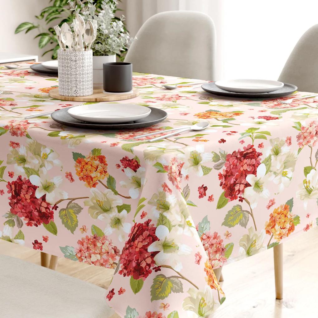 Goldea față de masă decorativă loneta - flori de primăvară 100 x 100 cm