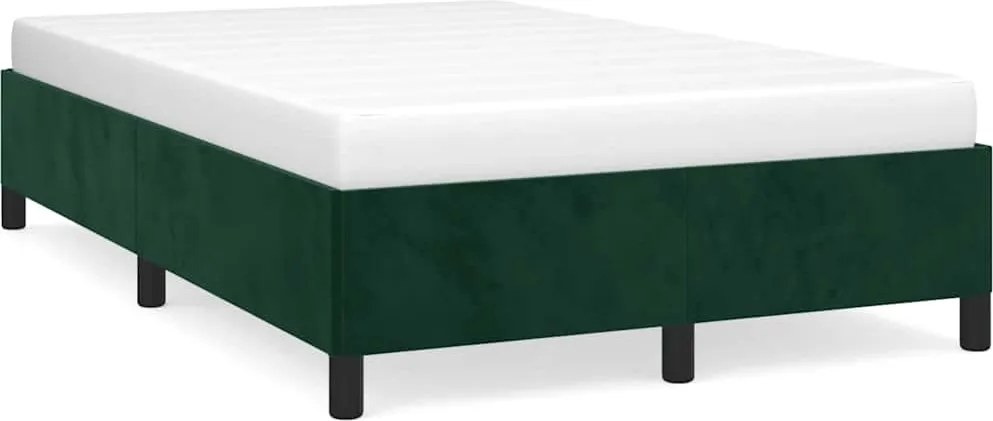 vidaXL Cadru de pat fără saltea verde închis 120x190 cm catifea