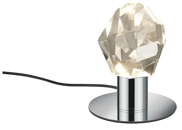 Veioză argintie LED cu abajur din sticlă (înălțime 17 cm) Verano – Trio Select