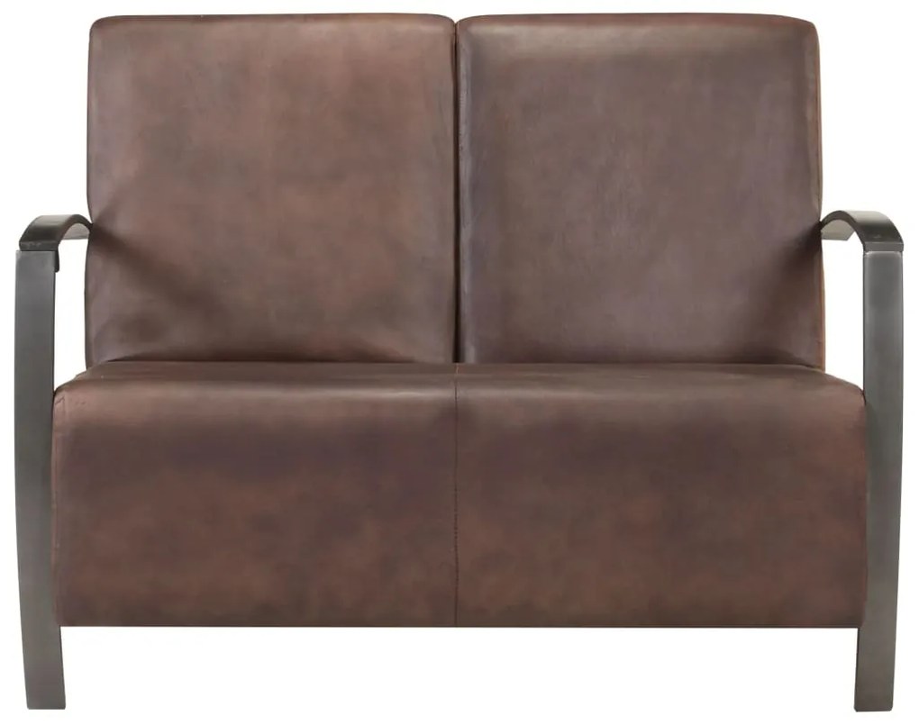 321864 vidaXL Canapea cu 2 locuri, maro uzat, piele naturală