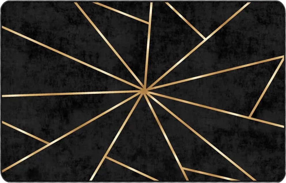 vidaXL Covor lavabil, negru și auriu, 190x300 cm