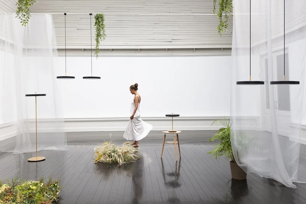Lustra LED design scandinav Asteria medium - nuance mist/ auriu
