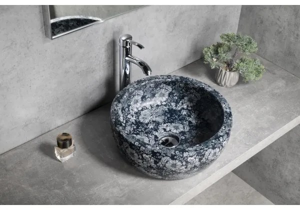 Sapho - Lavoar pentru blat PRIORI Ø 41 cm ceramică/albastru
