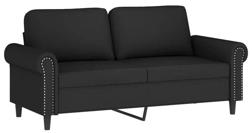 Canapea cu 2 locuri, negru, 140 cm, catifea Negru, 172 x 77 x 80 cm