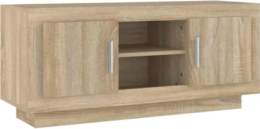vidaXL Comodă TV, stejar sonoma, 102x35x45 cm, lemn prelucrat
