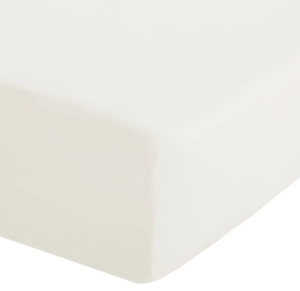 Cearceaf crem din bumbac percale cu elastic 90x190 cm Easy Iron Percale – Catherine Lansfield