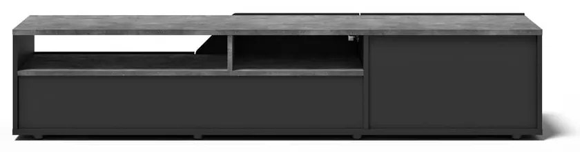 Comodă TV neagră cu aspect de beton 180x38 cm Verone – TemaHome