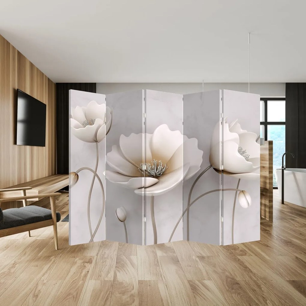 Paravan - Florile albe (210x170 cm)