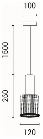 Lustră pe cablu 1xE27/40W/230V negru