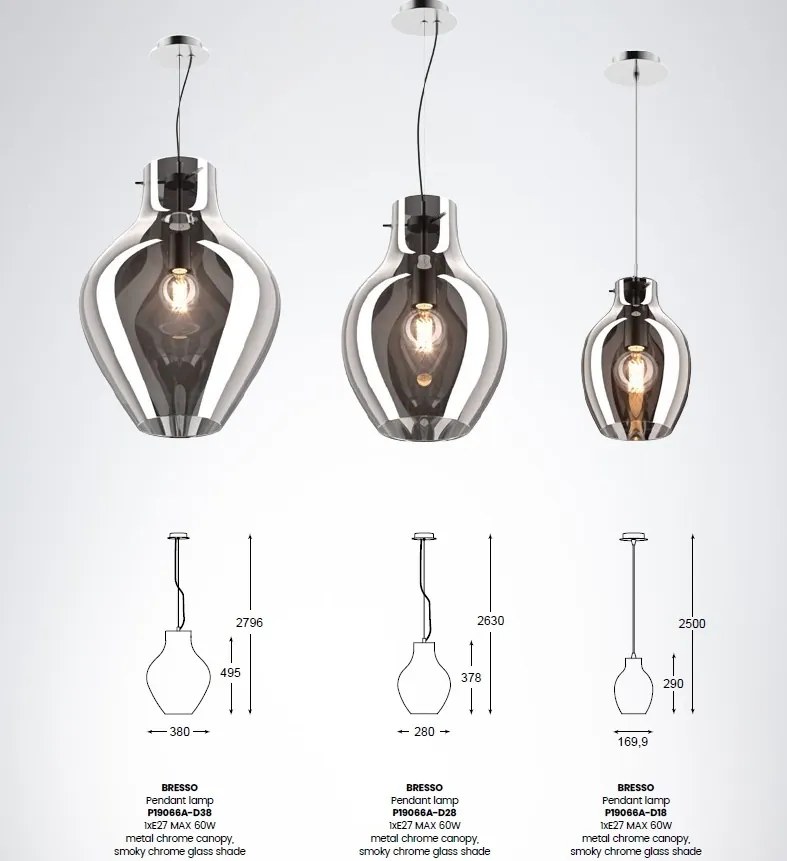 Lustra, Pendul ultra modern, diametru 28cm BRESSO