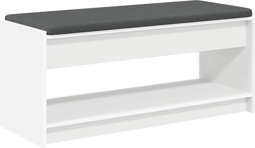 vidaXL Bancă pentru hol cu pernă cu raft Alb 103 x 38 x 45 cm