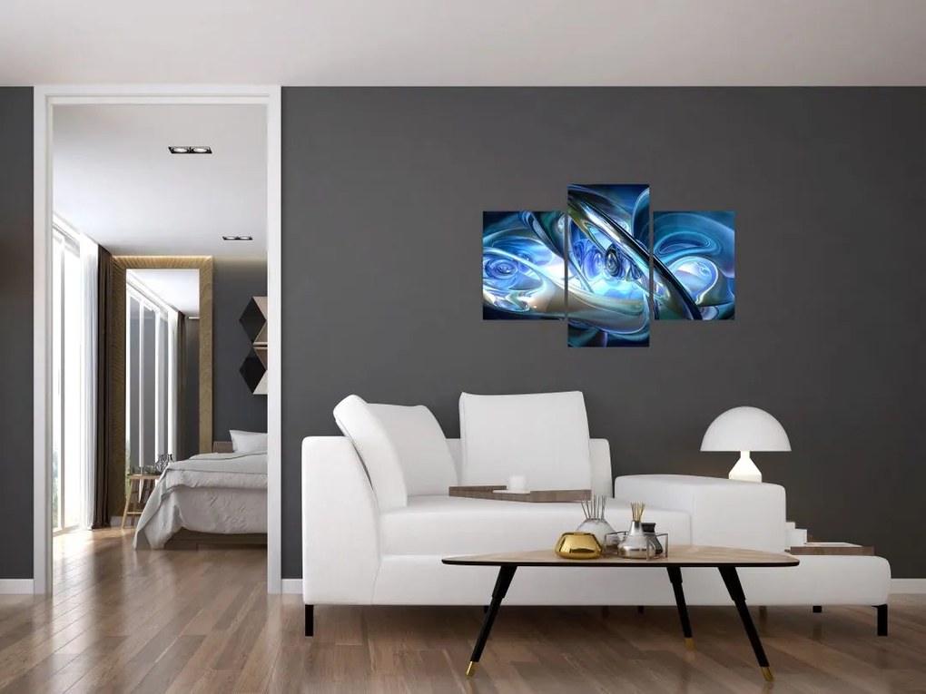 Tabloul fractalilor în albastru (90x60 cm)