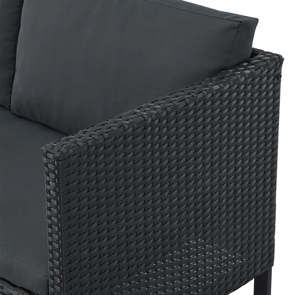 Juskys Set rattan Santorini - negru