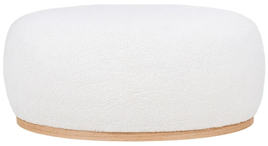 Manhattan puff, pluș, alb, 54,5x88,5x36 cm