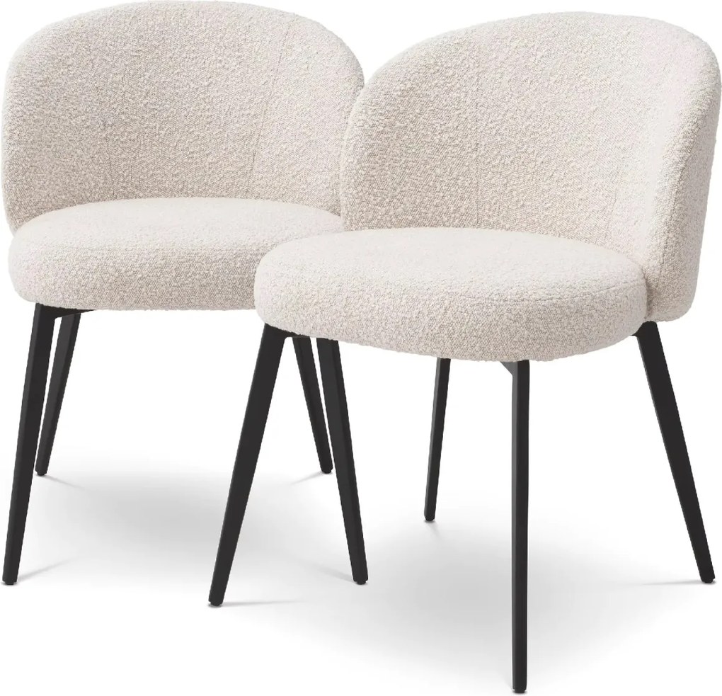 Set de 2 scaune design LUX Lloyd, boucle crem
