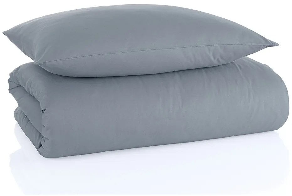 Lenjerie de pat din bumbac Color gri, 140 x 200cm, 70 x 90 cm