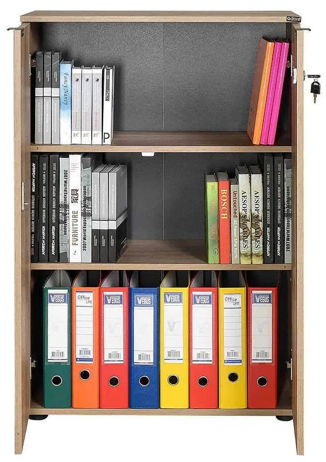 Biblioteca Adore Rio, 2 usi cu cheie, 3 rafturi, 72 x 109 x 34 cm