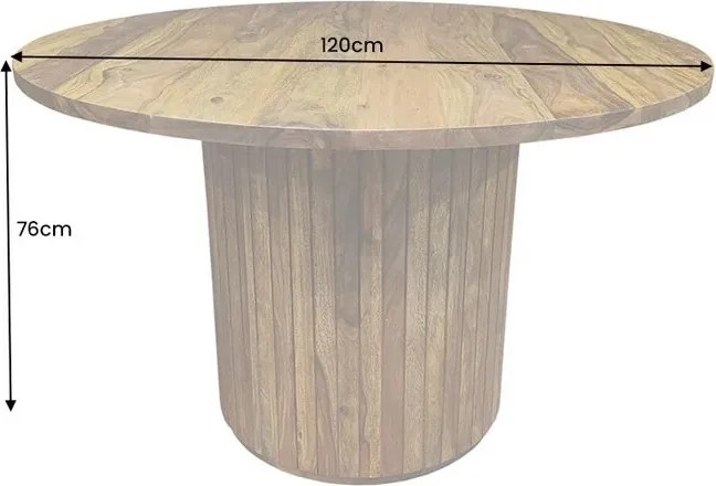 Masa rotunda TRES CHIC 120cm lemn masiv sheesham