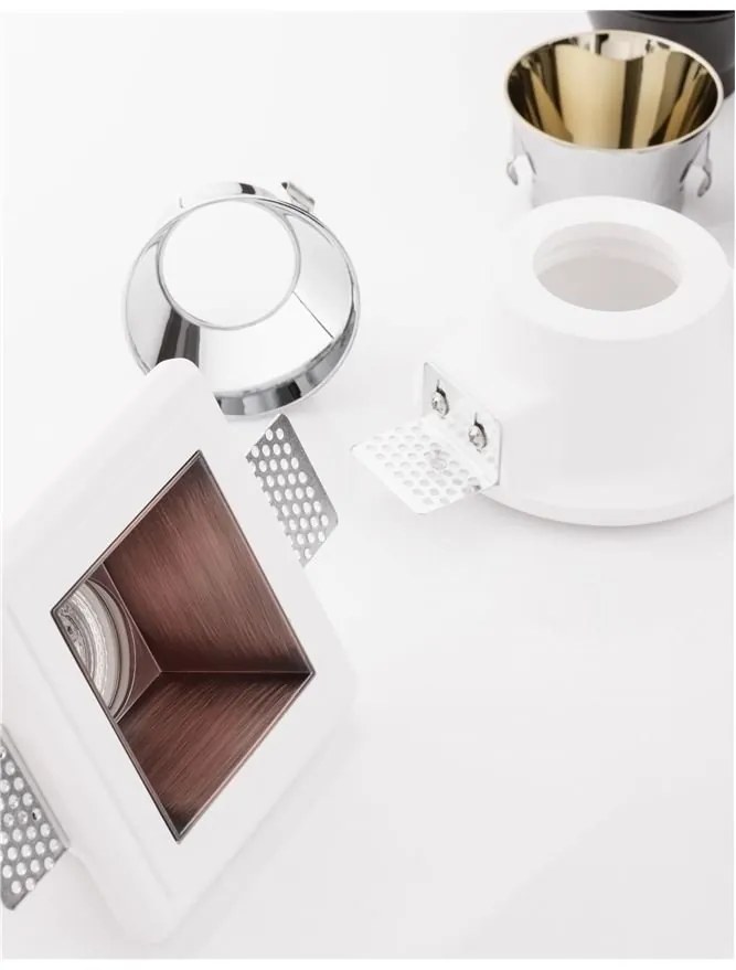 Spot incastrabil design modern Crate alb 12x12cm