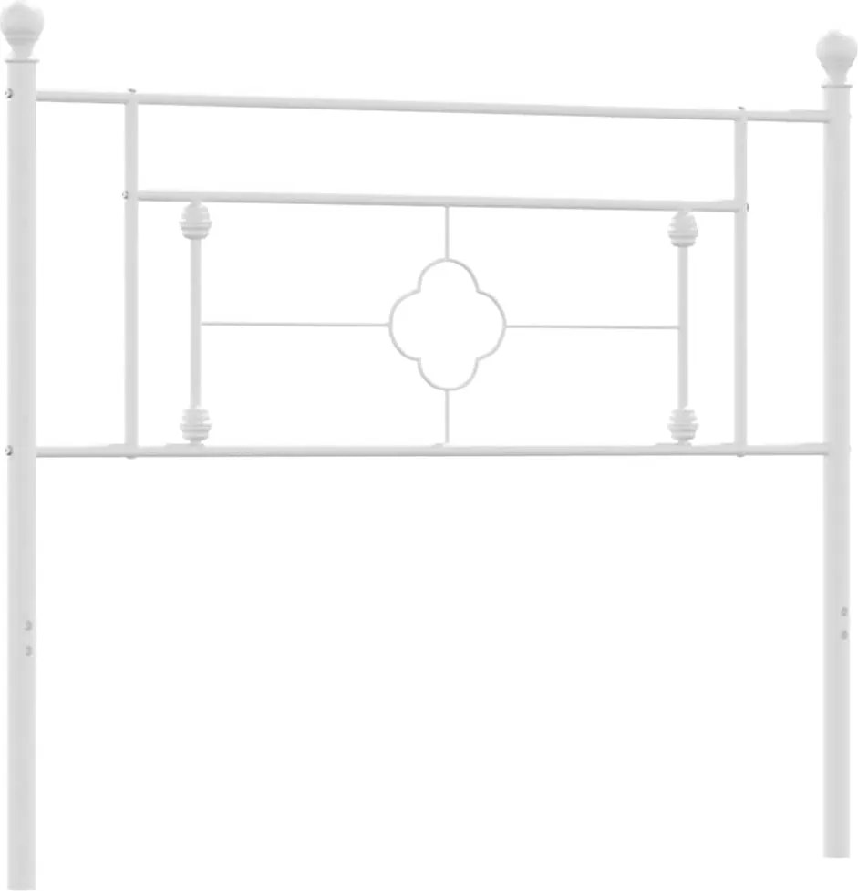 vidaXL Tăblie de pat de schimb metalică, alb, 107 cm