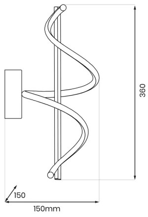Aplică LED TWIST LED/12W/230V negru