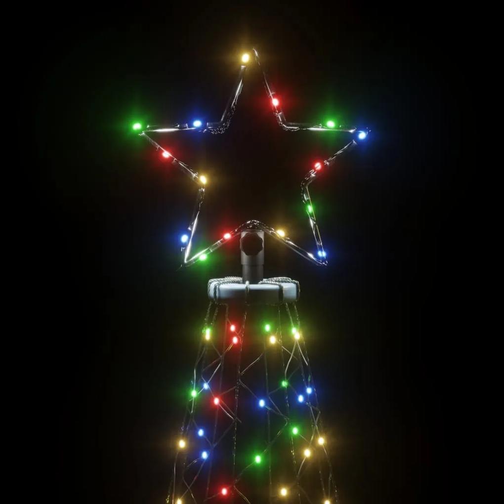 Brad de Craciun, 200 LED-uri colorate, cu tarus, 180 cm 1, Multicolour, 180 x 70 cm, Becuri LED in forma zigzag
