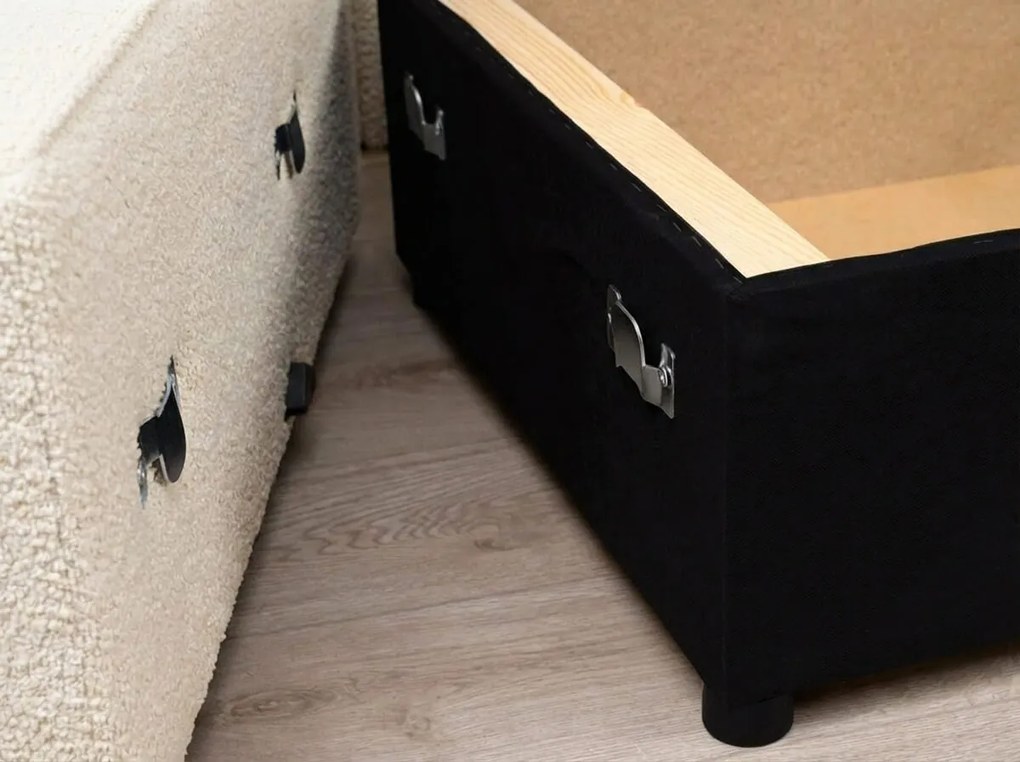 Set de canapele extensibil in forma de U SMART BOUCLE 303x143 cm, gri-maro