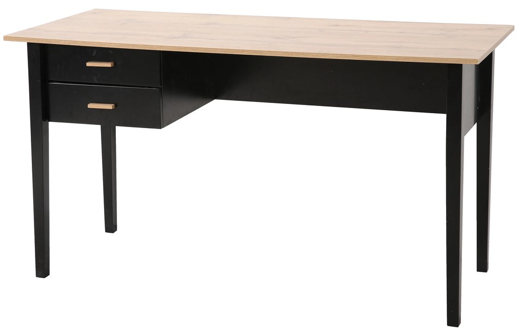 Birou din MDF cu spatiu de depozitare maro/negru 140 cm