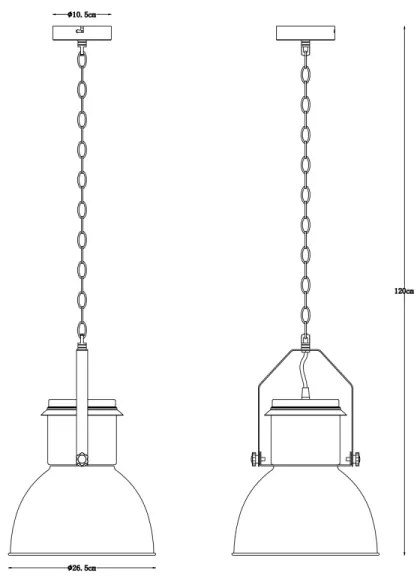 Lustră pe lanț Globo 15282 KUTUM 1xE27/40W/230V