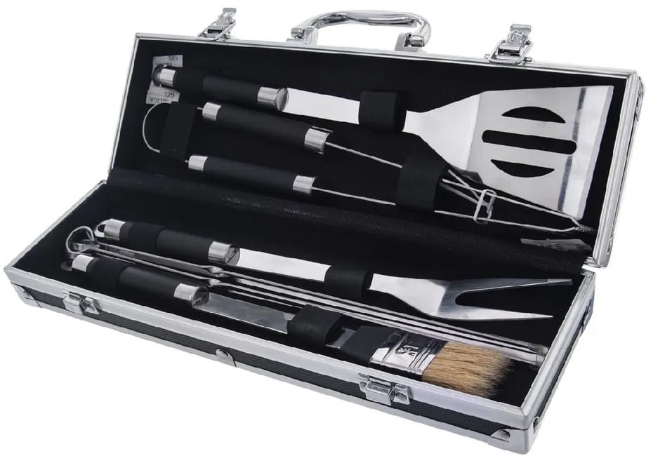 Set 8 unelte pentru grătar din inox cu servietă (husă) Orion Grill