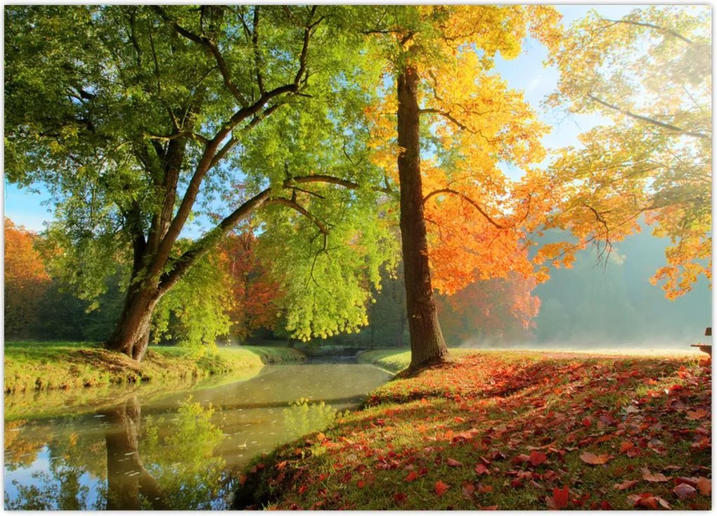 Tablou - Peisaj liniștit de toamnă (70x50 cm)